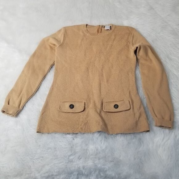 Paul & Joe Sister Camel Tan Knit Wool Front Pockets Sweater Large - Picture 10 of 10